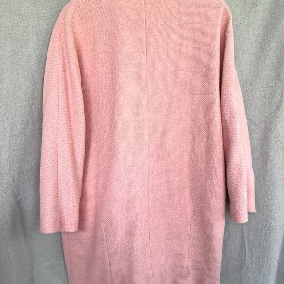 ZARA Women Size S Peach Salmon Pink 3/4 Zip Jacket Peacoat Spring Coat Tweed - Picture 10 of 11